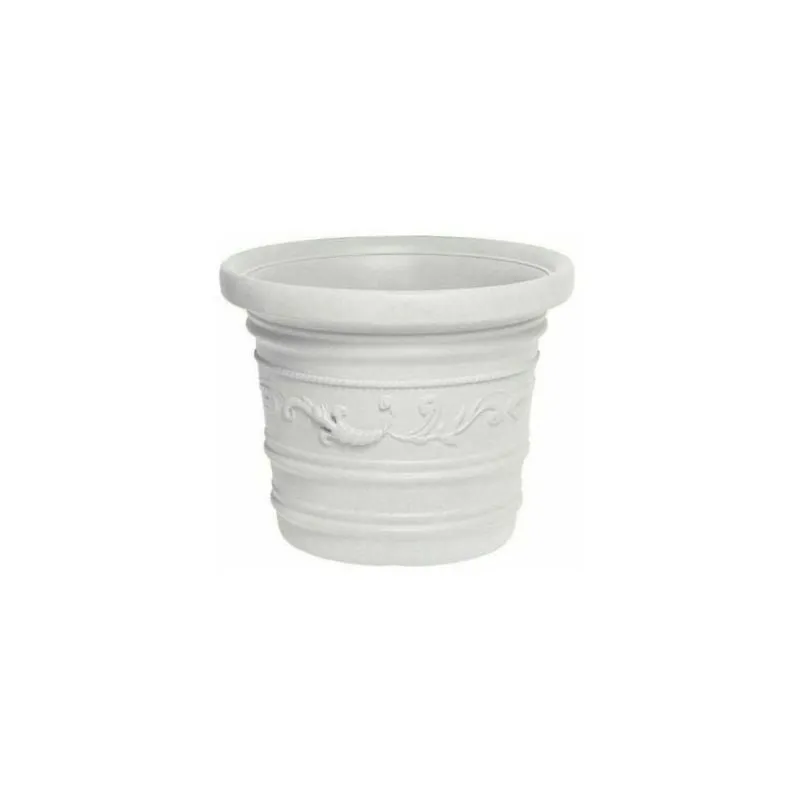 Prestige vaso tondo bianco in resina 40 x h 30 cm