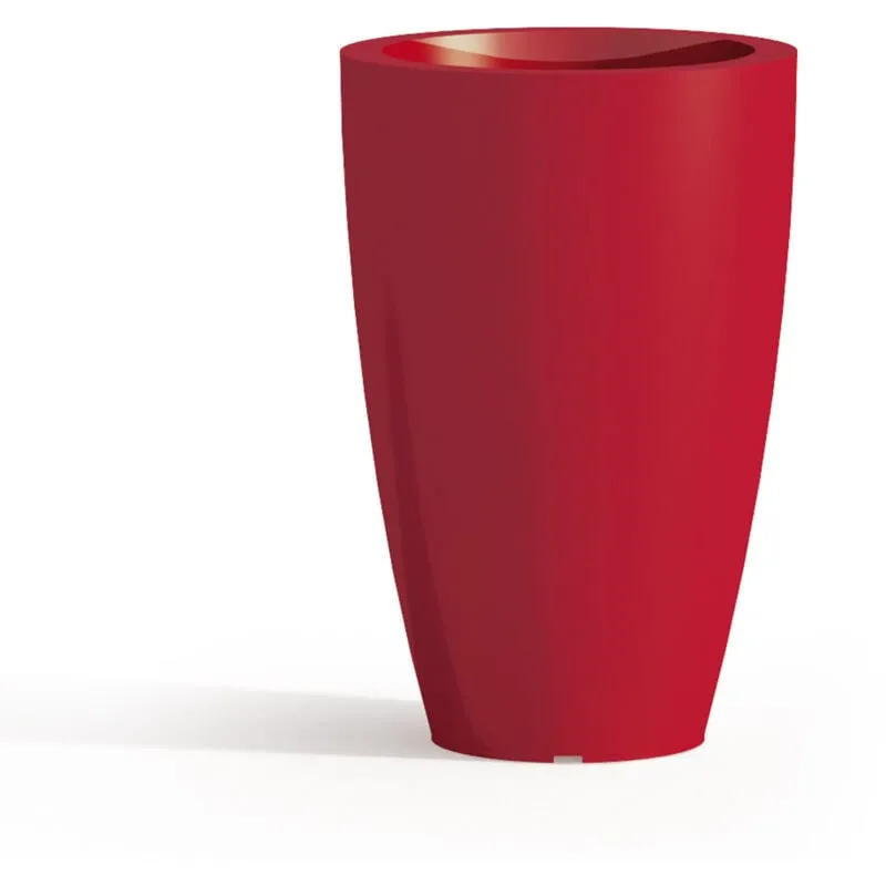 Vaso tondo in resina mod. Parodia Ø 33 cm h 50 rosso