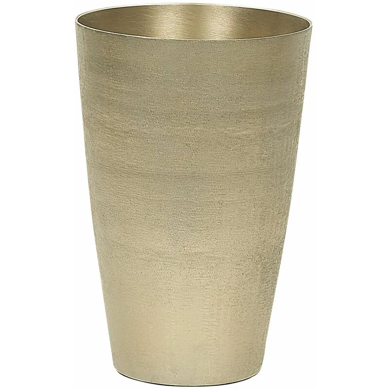 Vaso di Fiori Decorativo in Metallo Dorato 31 cm Impermeabile Moderno Amrit - Oro