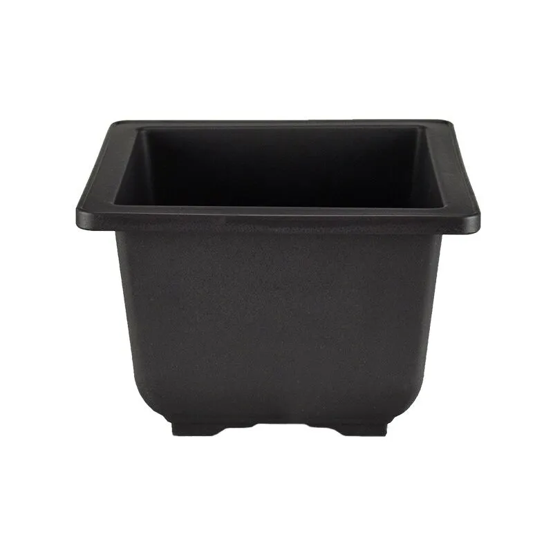 Pollice Verde - Vaso quadrato alto per Piante e Bonsai in plastica nera cm. 17