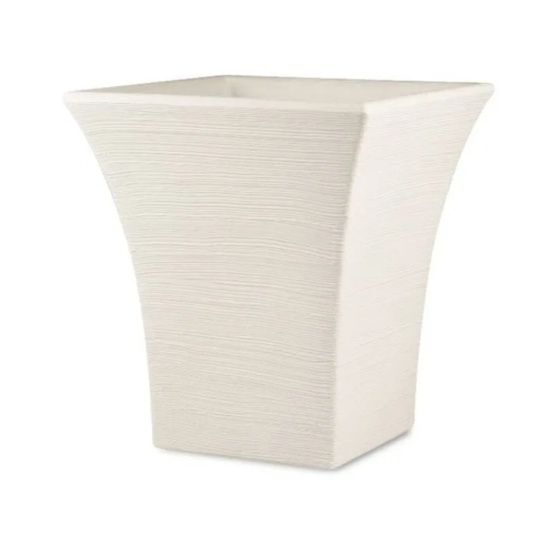 Vaso quadrato in resina Gardenia 50 cm. Bianco