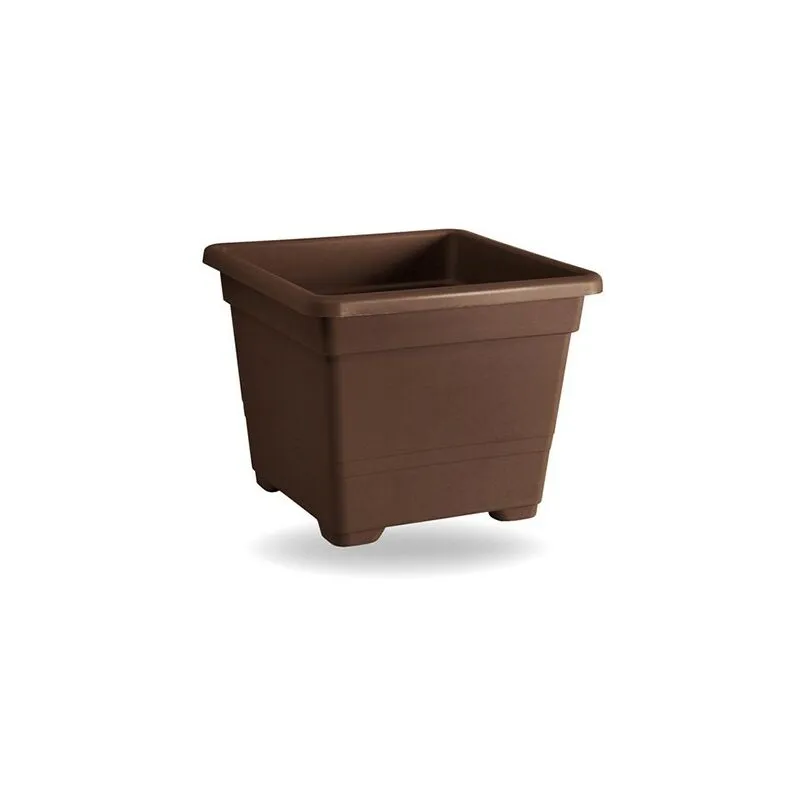 Veca - Vaso da giardino quadrato in plastica 32 cm bronzo