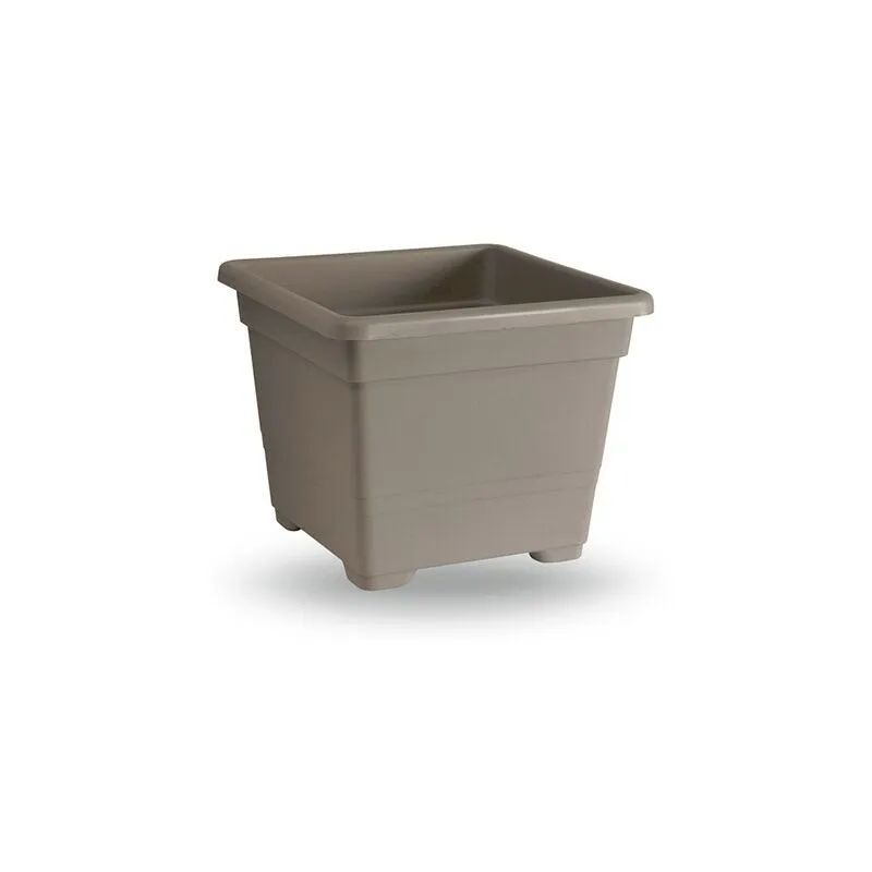 Veca - Vaso da giardino quadrato in plastica 38 cm avana