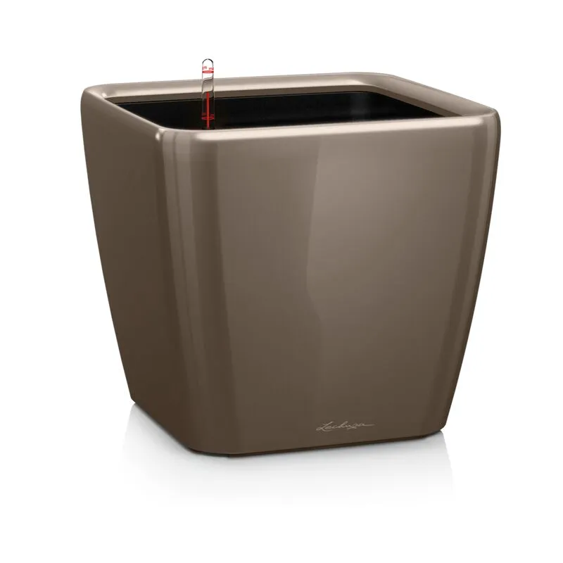 Vaso da interno e esterno quadro Premium ls 28 cm - Tortora Lucido - Tortora Lucido