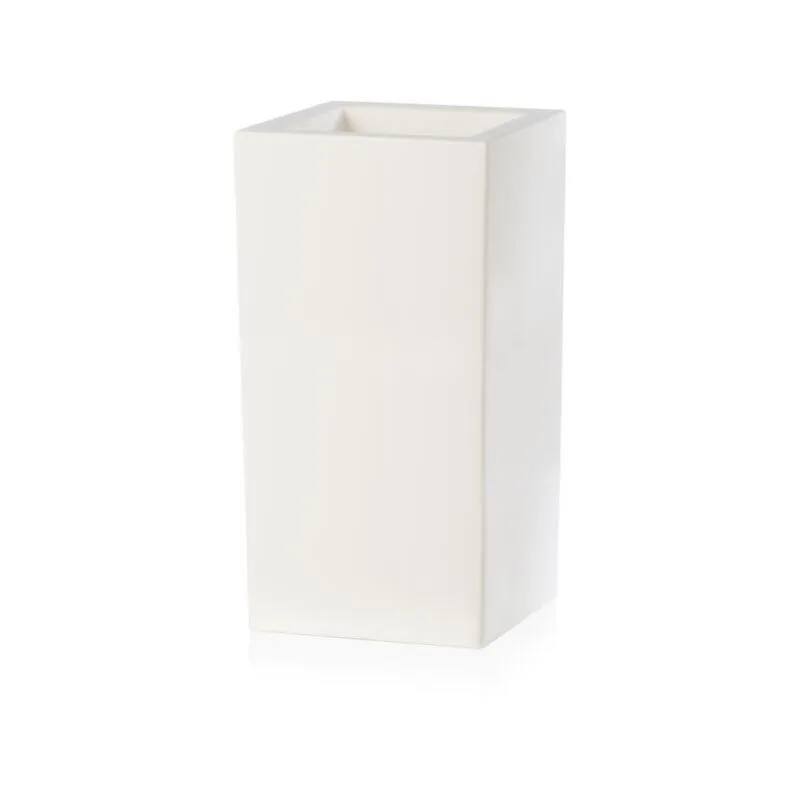 Vaso Fioriera in resina schio cubo alto 40x40 - bianco Teraplast bianco latte