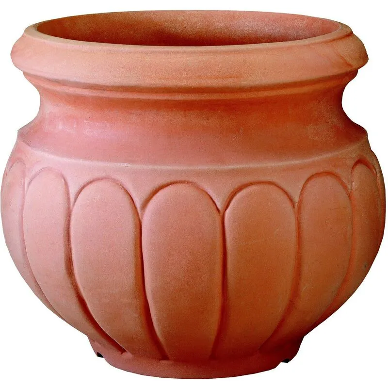 Vaso Resina Baccellato cm. 47 Terracotta