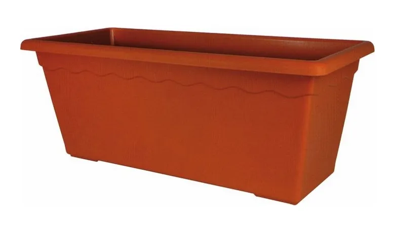 Vaso rettangolare maxi in polipropilene - 80x39x34H cm - Colore terracotta opaco