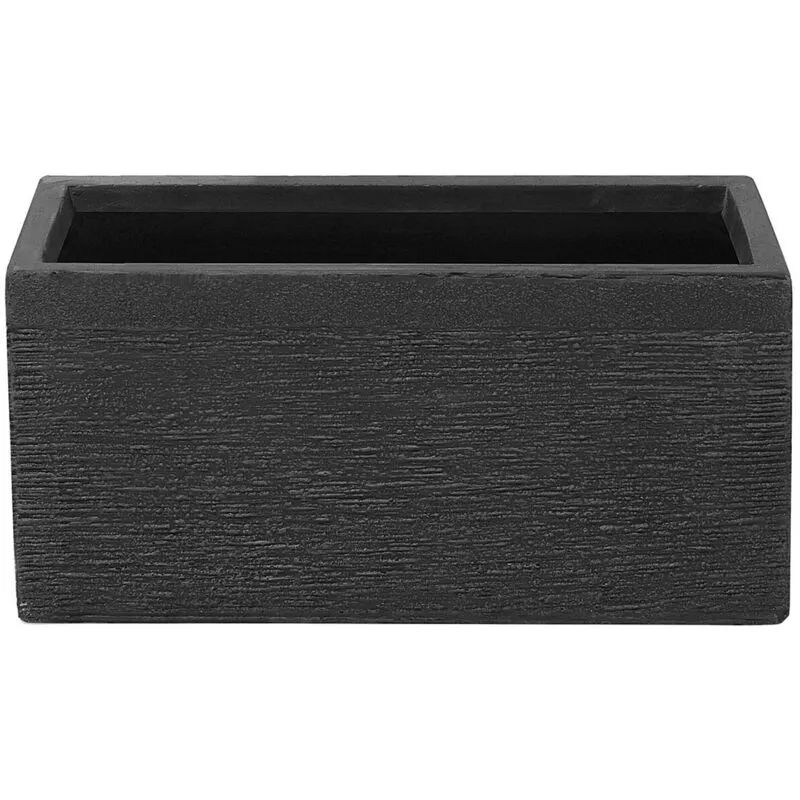 Vaso Rettangolare Vetroresina Nera per Esterni o Interni 50 x 23 x 24 cm Myra