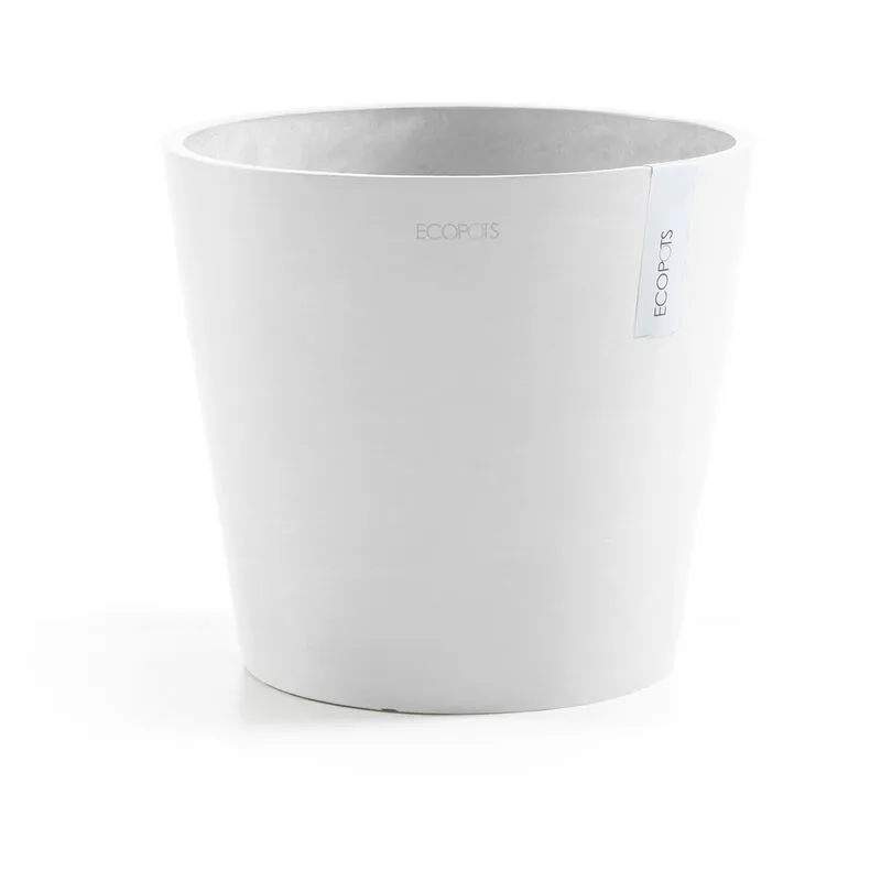 Vaso Rotondo Amsterdam 25 Bianco Puro - ø 25,4 x h. 24,5 cm - 9,7 l Ecopots