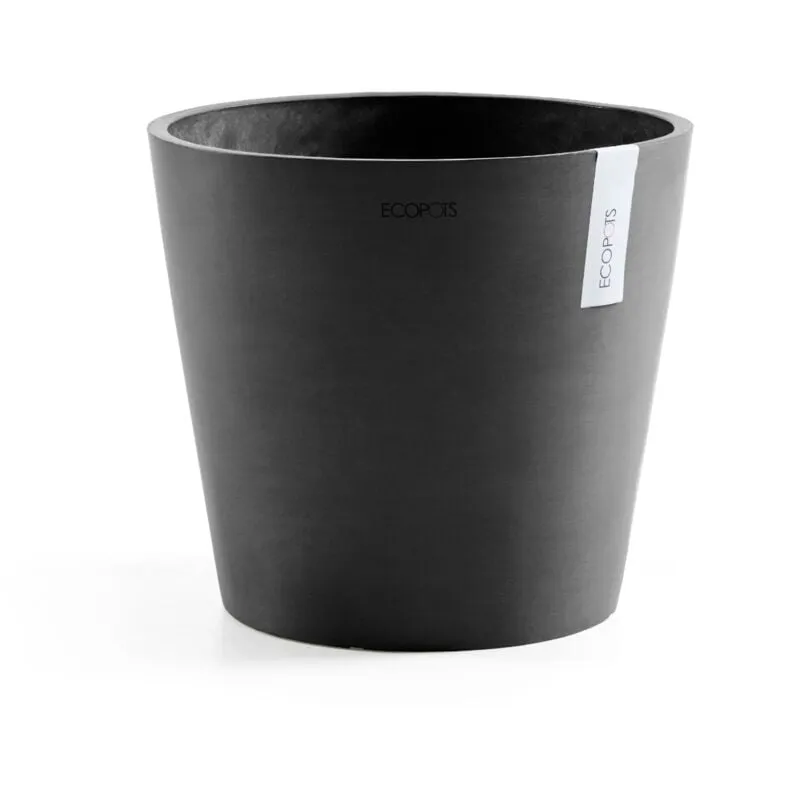 Vaso Rotondo Amsterdam 25 Grigio Scuro - ø 25,4 x h. 24,5 cm - 9,7 l Ecopots