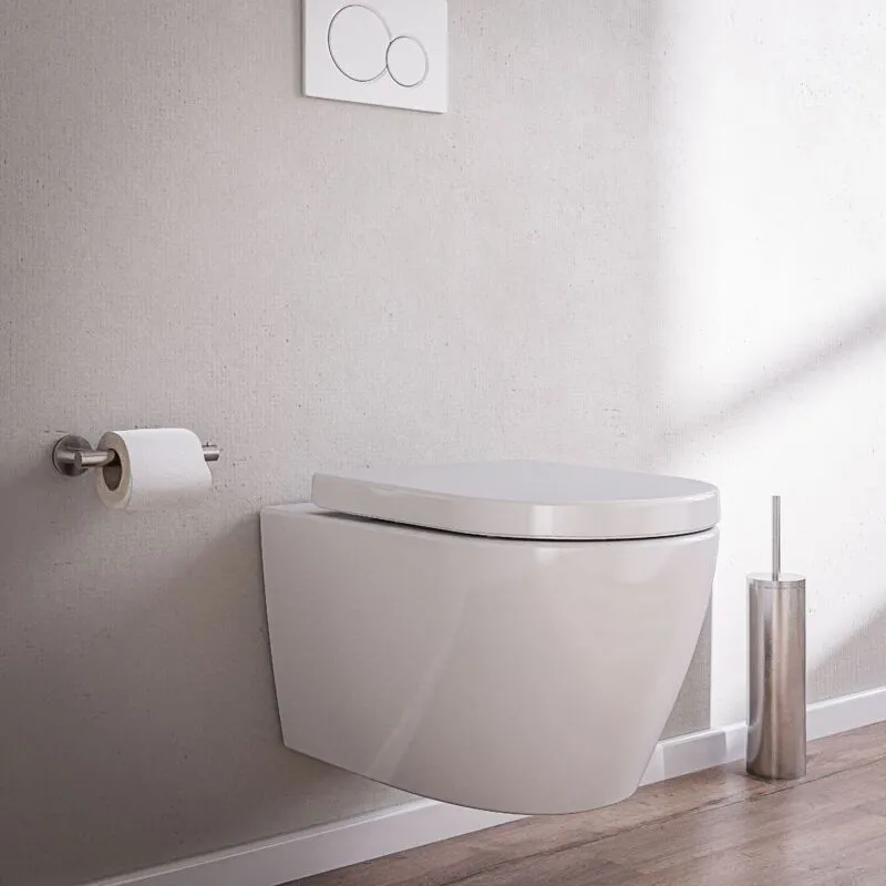  - wc sospeso senza bordo B-8030R Bianco - con nano rivestimento - incl. coperchio con chiusura soft-close - Bianco lucido Standard