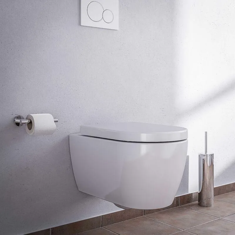 Wc sospeso NT2039 senza brida - sedile in duroplast e chiusura con sistema soft-close - Bianco lucido Con standard luce led notturna