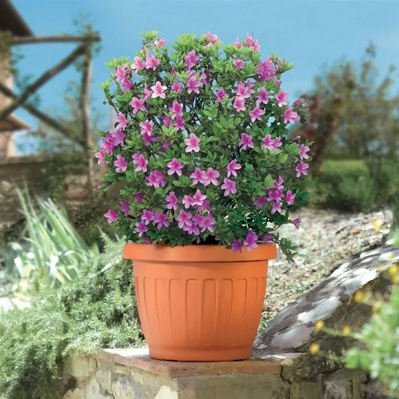  - vaso da giardino terra tondo 25 cm