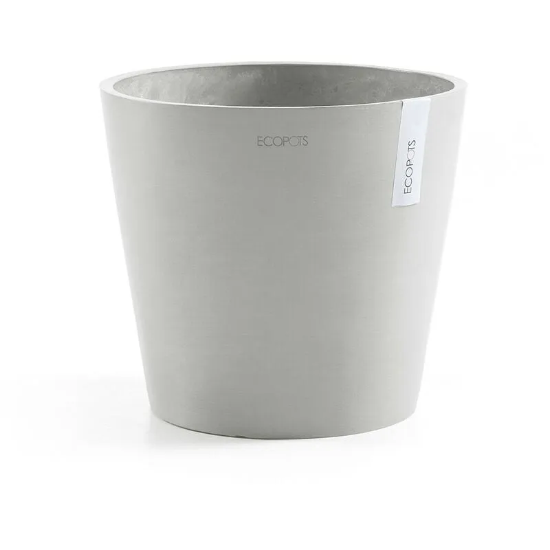 Vaso Tondo Amsterdam 40 Bianco Grigio - ø 40 x h. 35 cm - 28 l Ecopots