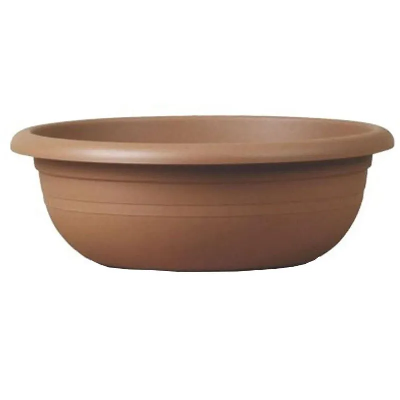 Vaso tondo Ciotola in plastica 100% riciclata per piante e fiori da giardino -20 cm / Terracotta