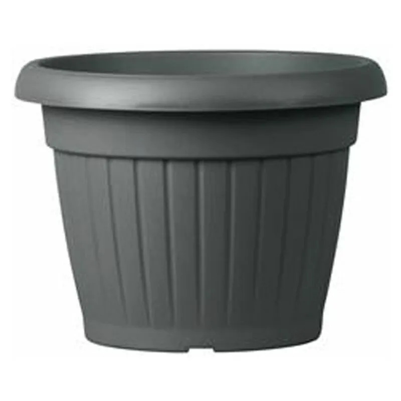 Teraplast - Vaso tondo Coste Basic per fiori e piante da giardino -45 cm / Antracite