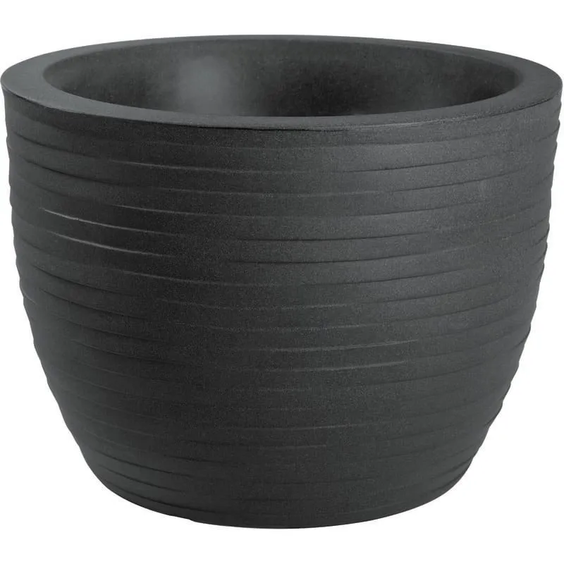  - Vaso tondo resina hera elegance cm. 50 antracite - antracite