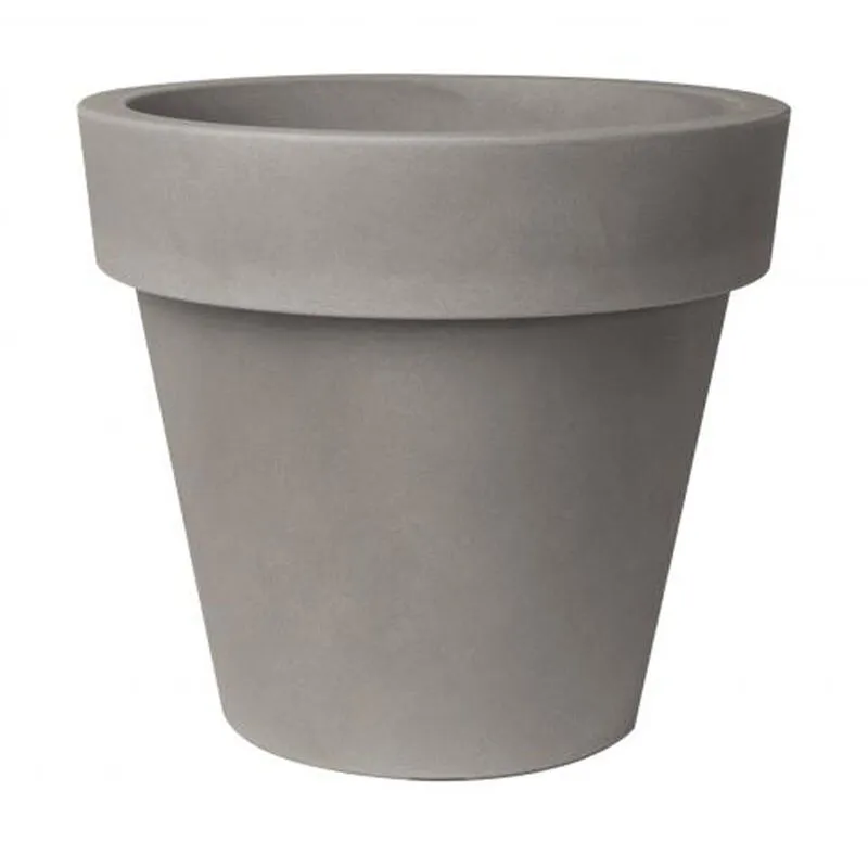 Euro3plast - Vaso tondo in resina ikon Ø80 H71 - cemento cemento