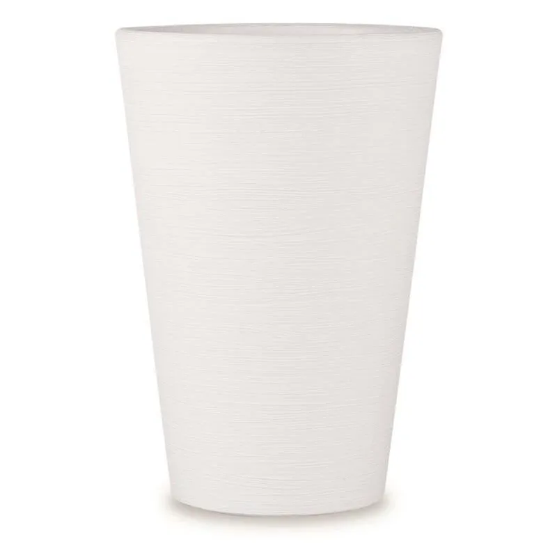 Elbi - Vaso tondo in resina Lilium 55 cm. Bianco - Bianco