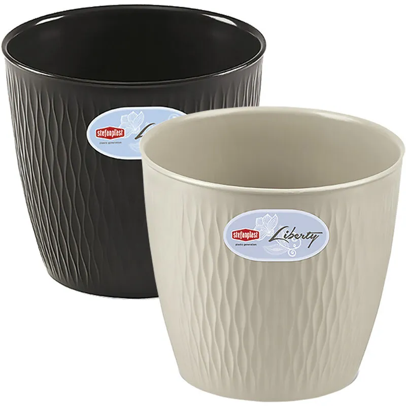  - Vaso tondo 'liberty' ø 25 x h.23 - stone grey