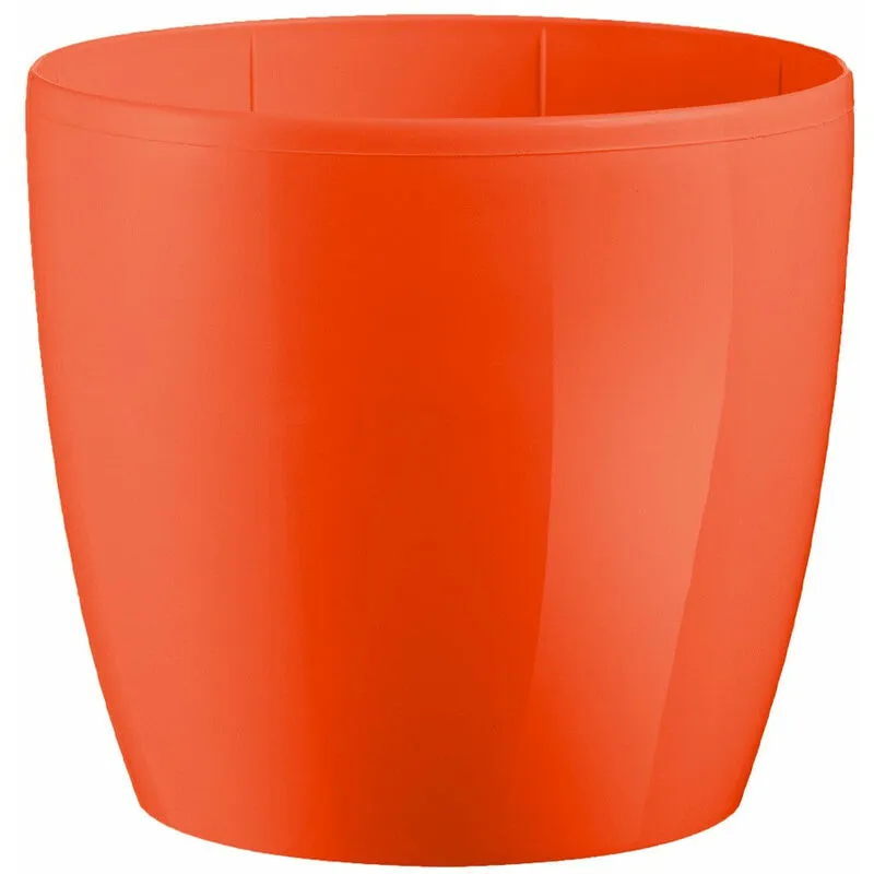 Teraplast - Vaso tondo Madeira Luxy Colour in plastica colorati da esterno e giardino fiori piante -22 cm / Corallo