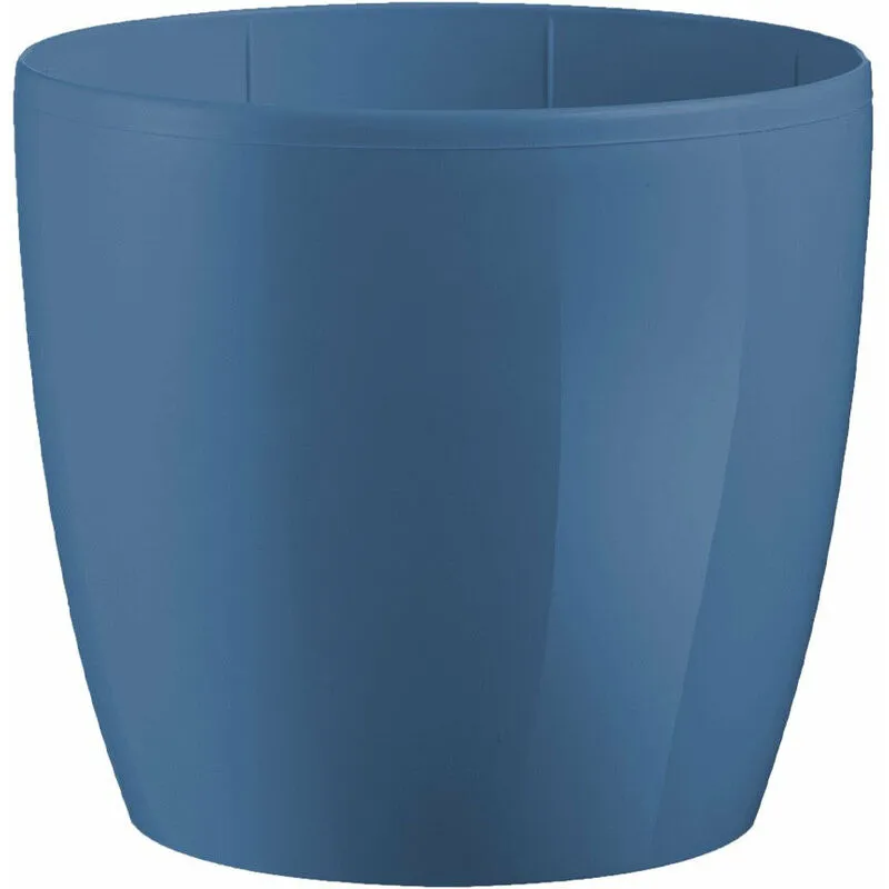 Vaso tondo Madeira Luxy Colour in plastica colorati da esterno e giardino fiori piante -22 cm / Blu