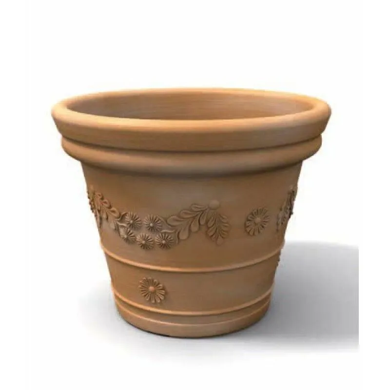 Vaso tondo per esterno cm 100 Tegola