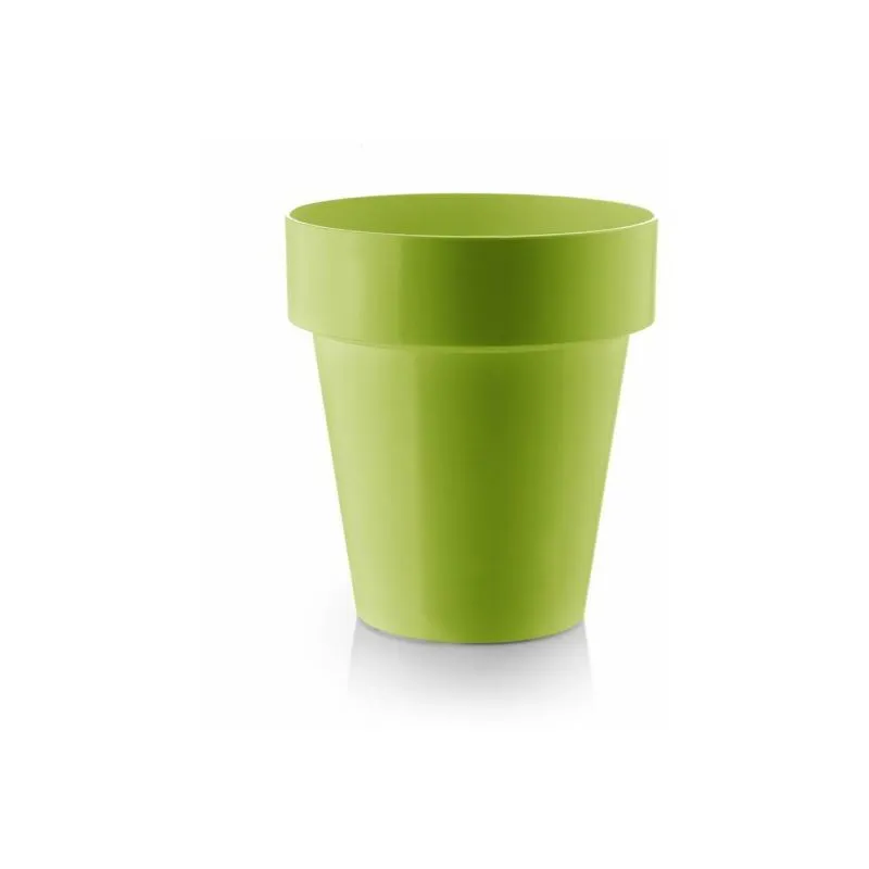 Teraplast - Vaso tondo Porto Colour in plastica colorati da esterno e giardino per fiori e piante -30 cm / Cedro