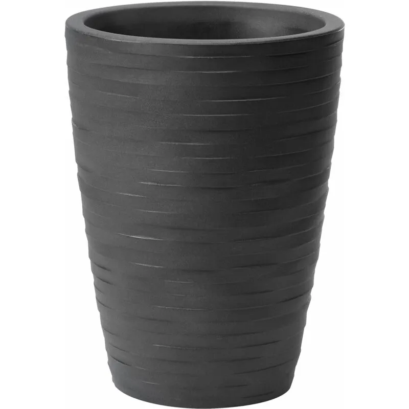  - Vaso tondo resina tylus elegance cm. 30 antracite - antracite