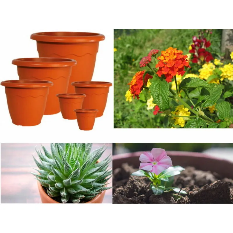 Vaso tondo vulcano fiori piante giardinaggio fioriere vasi plastica varie misure diametro: 30 cm