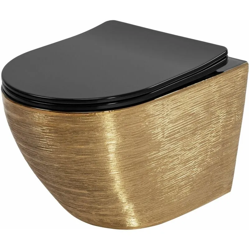 Vaso wc sospeso  carlo flat brush gold / black