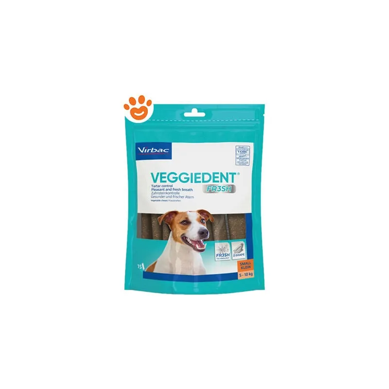  - Dog Veggiedent Fr3sh Stick - Confezione da 15 Stick Taglia s (5/10 Kg)