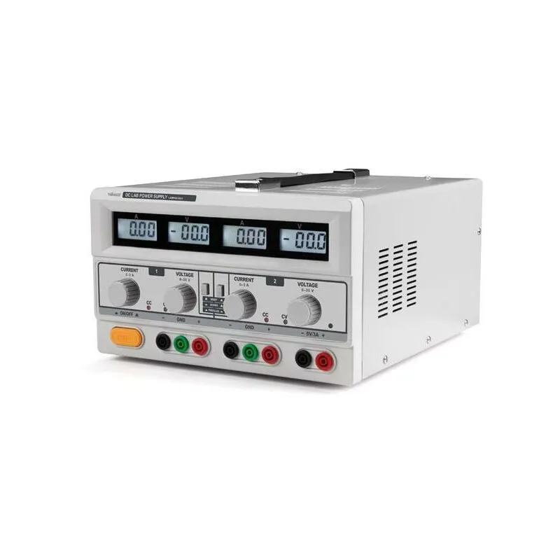  - dual dc lab power supply 2x 0-30 vdc / 0-3 a + 5 vdc fixed / 3 a max with 4 lcd displays