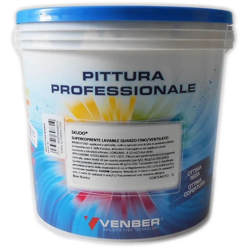 Skudo 14lt idro pittura quarzo acrilica grana fine alta copertura