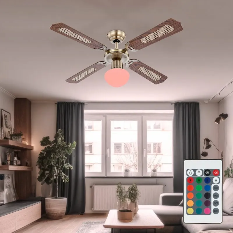 Ventilatore da soffitto a LED con interruttore a tirare ventilatore lampada da soffitto telecomando ventilatore plafoniera dimmerabile,
