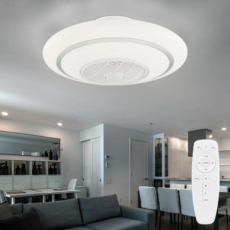 Etc-shop - Ventilatore da soffitto con luce e telecomando lampada da soffitto ventilatore lampada da soffitto effetto stella lampada diurna, cct,