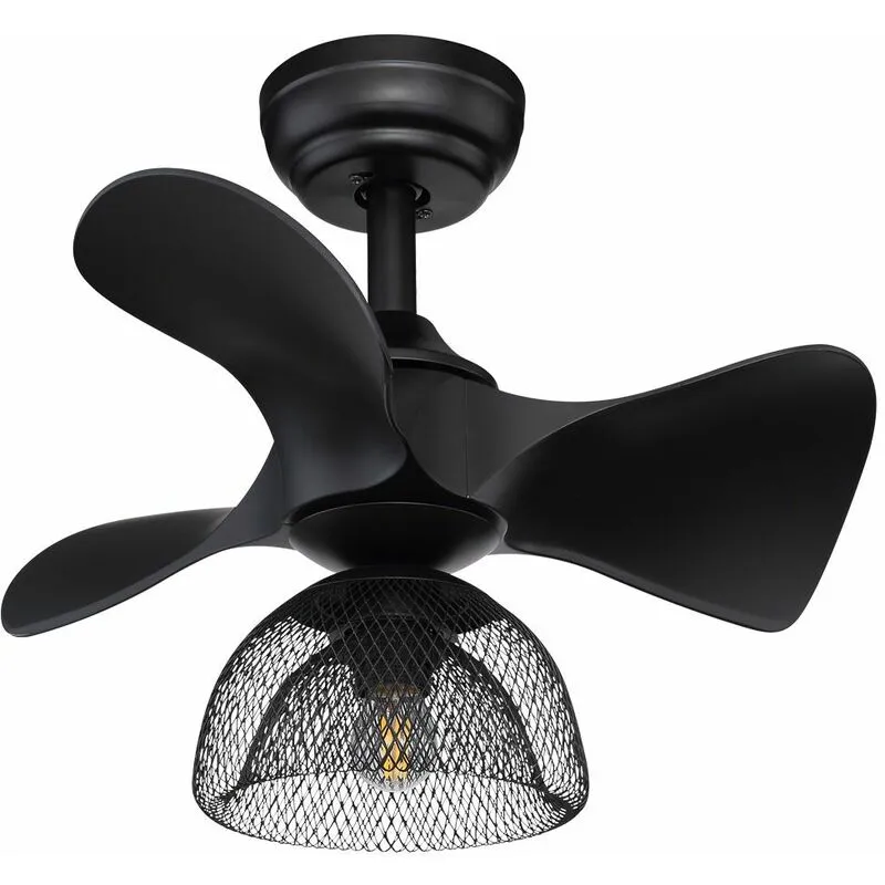Ventilatore da soffitto con griglia luminosa telecomando avanti ritorno lampada nera dimmerabile in un set che include lampade a LED RGB