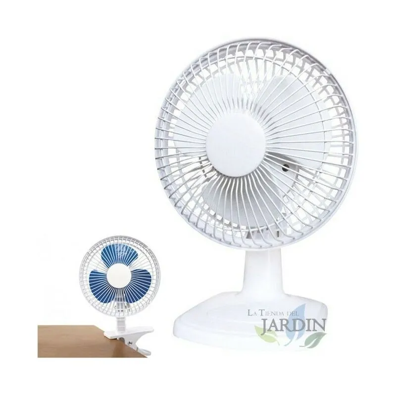 Ventilatore da Scrivania 6'' con clip, 2 Velocità, bianco