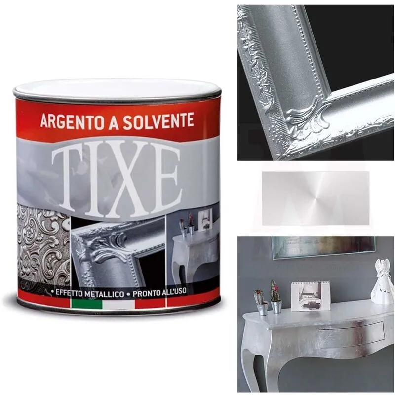 Vernice argento solvente per interni Tixe Argento Lattaggio 125 ml