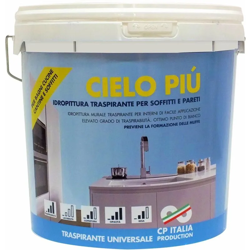 Capaldo - Idropittura Traspirante per interni - 2,5 litri - colore bianco - 500CAP000007 Cielo Più