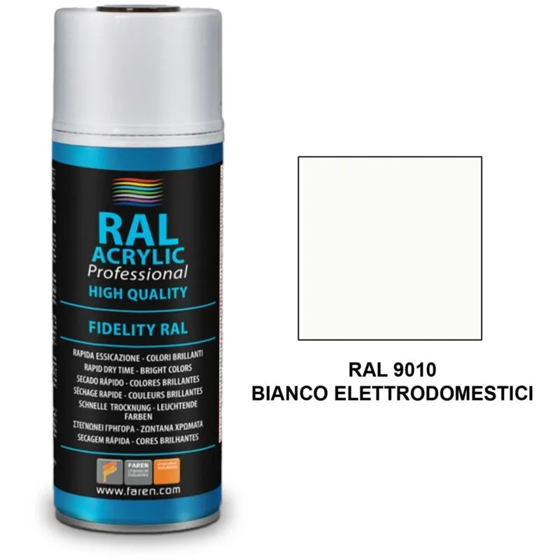 Ral acrylic vernice acrilica spray 400ML 9010 BiancoElettrodomestici - Faren