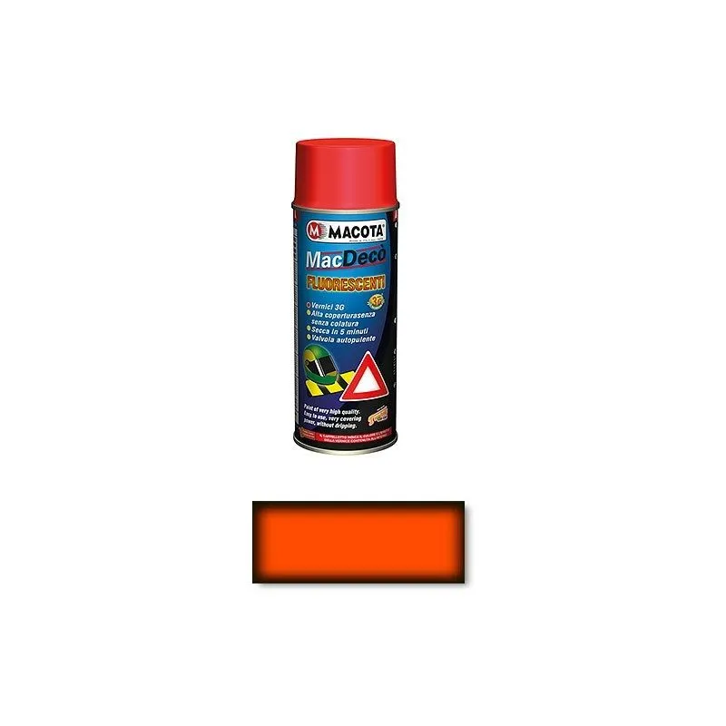 Macota - Tuning Vernice Spray Fluorescente e Trasparente Smalto Rosso Arancio