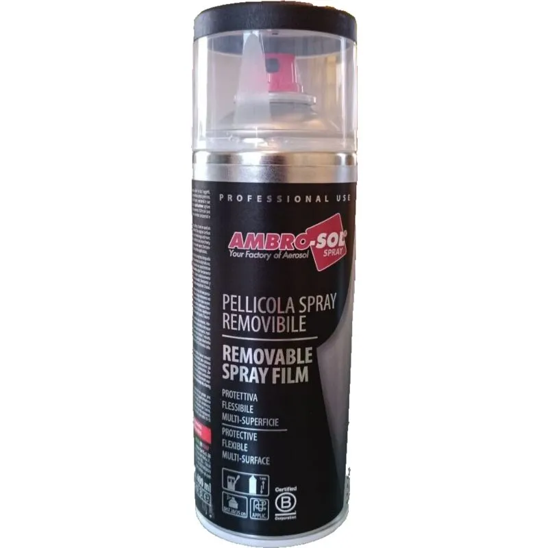 Vernice Pellicola Spray Rimovibile Elastica ambro-sol Auto Moto nero opaco - 400ml