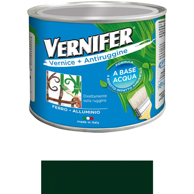 Smalto Antiruggine Vernifer Base Acqua 500 ml Arexons Verde Bosco Brillante