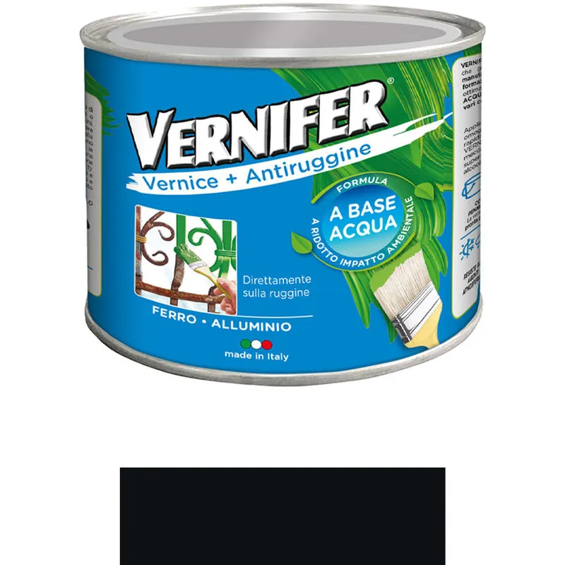 Smalto Antiruggine Vernifer Base Acqua 500 ml Arexons Nero Satinato