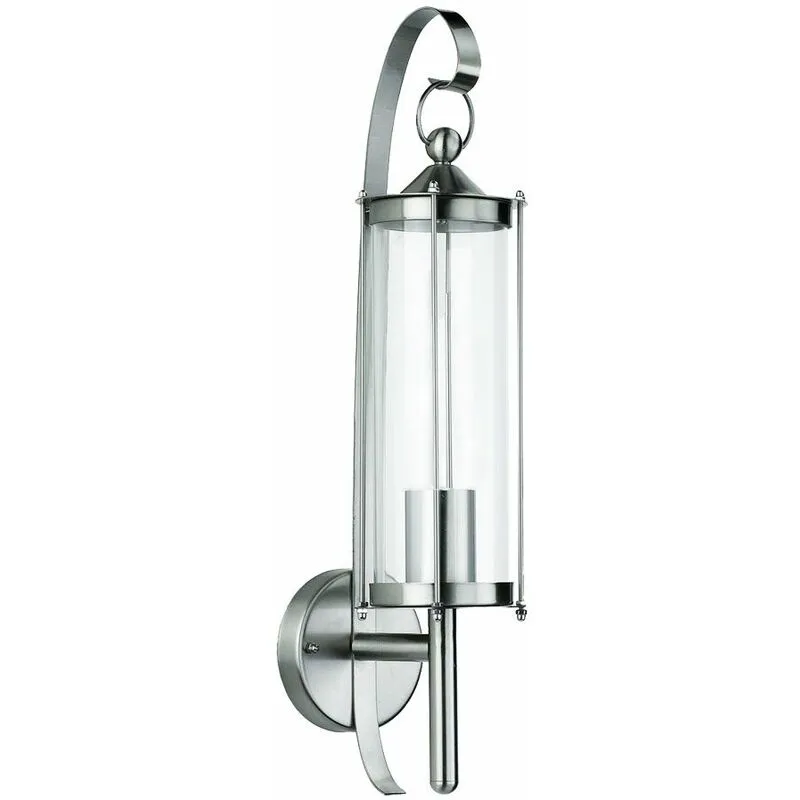 Lampada da parete design vetro acciaio inox faretto esterno illuminazione E27 lanterna lampada Harms 103139