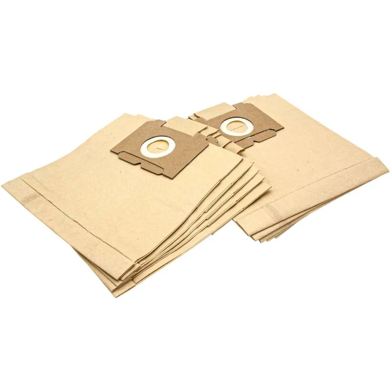 10x sacchetto compatibile con AEG/Electrolux Exquisit 1201, 1202, 1400EL, 1400 aspirapolvere - in carta, 26cm x 22cm, color sabbia - Vhbw