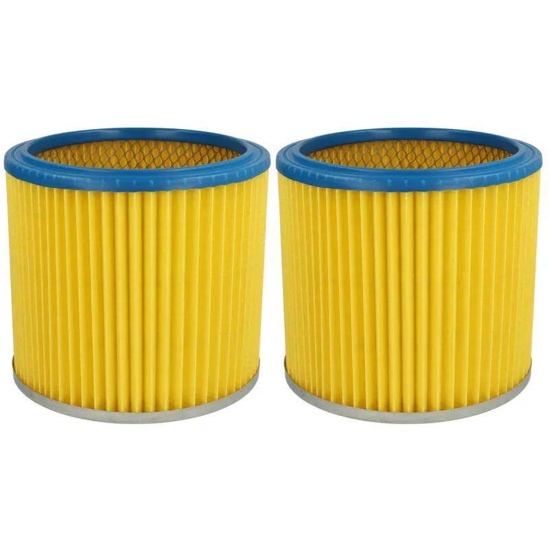 2x filtro a pieghe piatte compatibile con Aqua Vac Multisystem 3000, 4000 aspirapolvere - blu / giallo - Vhbw