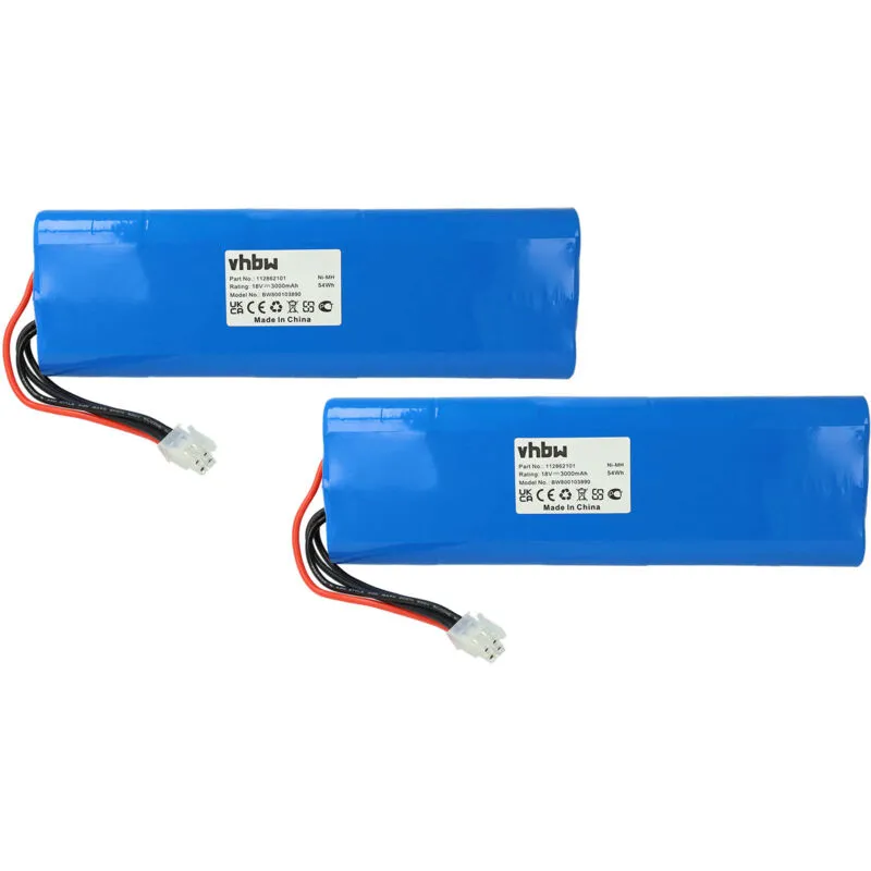 2x NiMH batteria 3000mAh (18V) compatibile con tagliaerba robot sostituisce 1128621-01, 1128621-01/6, 112862101, 112862101/6, 1128621016, 1192119010,