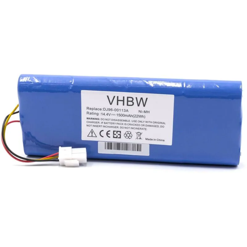 vhbw batteria compatibile con Samsung Navibot VC-RL84VC, VC-RL84VR home cleaner (1500mAh, 14.4V, NiMH)